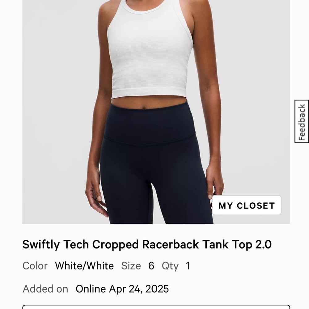 lululemon swiftly tech cropped racerback tank top 2.0 - Picture 11 of 11